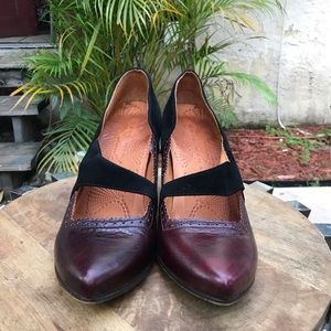 Chie Mihara Suede Leather Mary Jane Heels 40.5 10